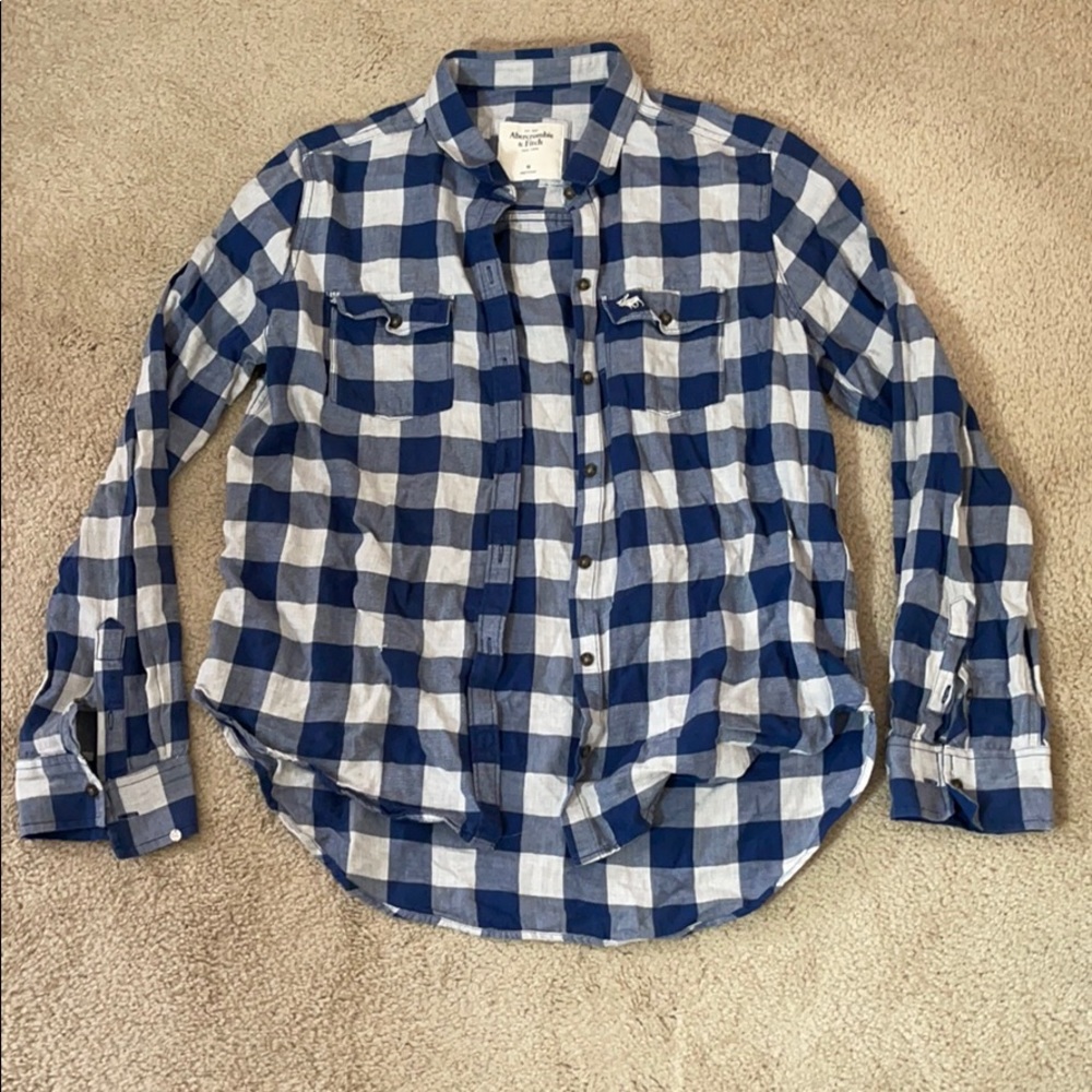 Blue checkered flannel